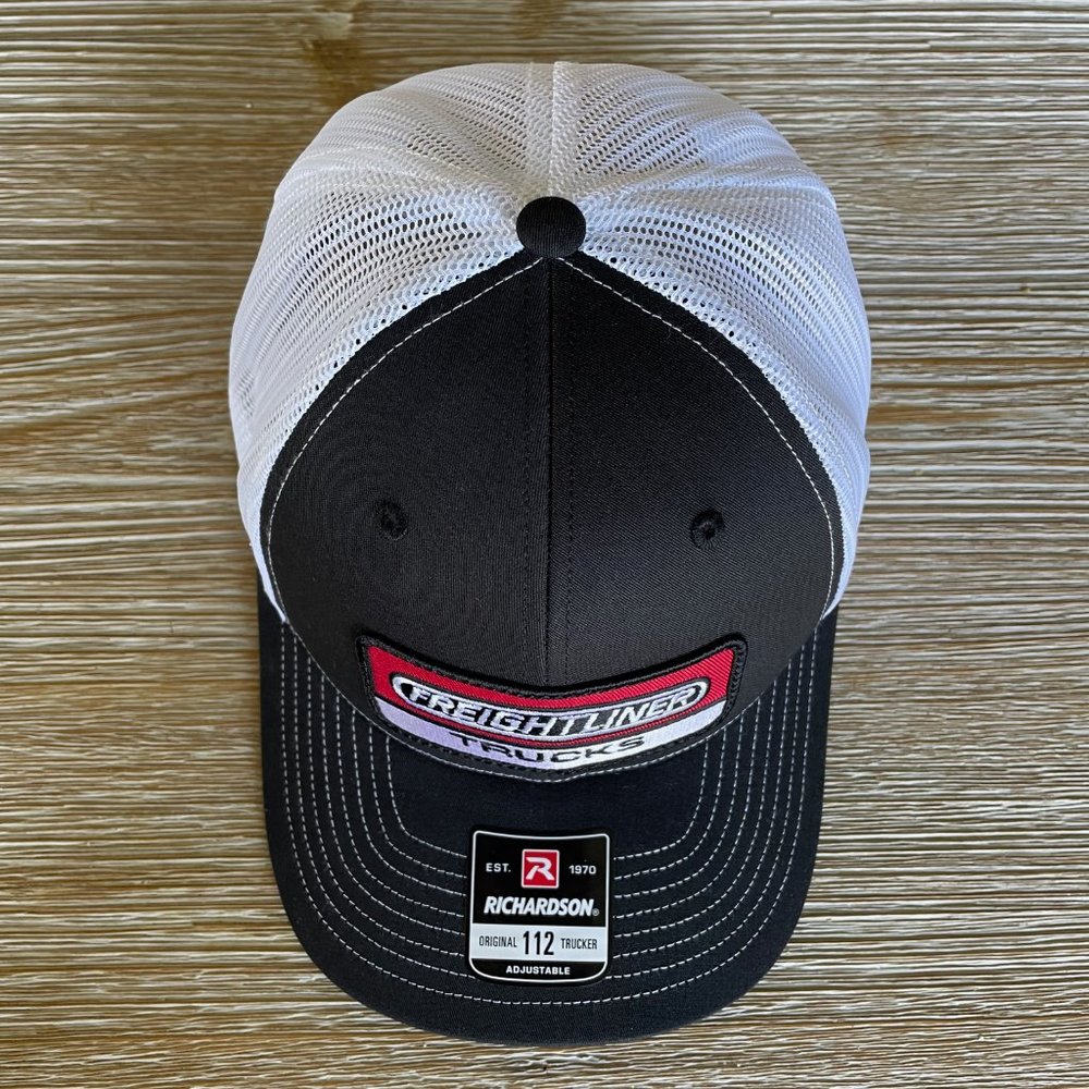 Vintage Freightliner Trucking Patch Hat - New Richardson 112 Black & White Cap - Picture 3 of 9